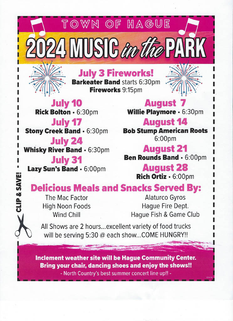 Music in the Park 2024 Schedule !!